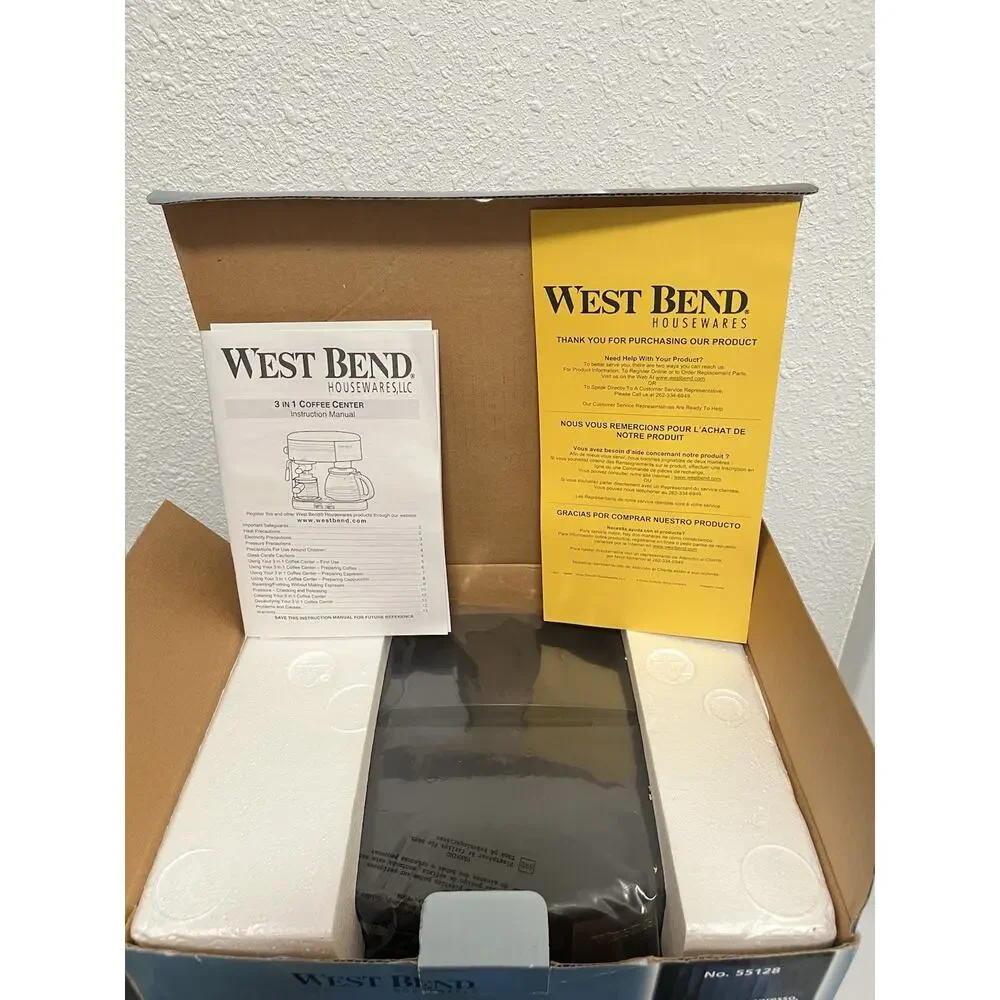 West Bend 55128 3-in-1 Coffee Center Espresso Cappuccino Drip New In Box NIB